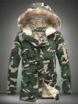 Zip Camouflage Thicken Warm Vinterfrakk For Menn