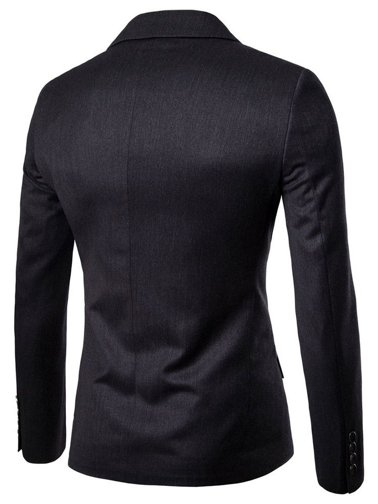 Ensfarget Single-Breasted Blazer Menns 2-Deler Kjole Dress