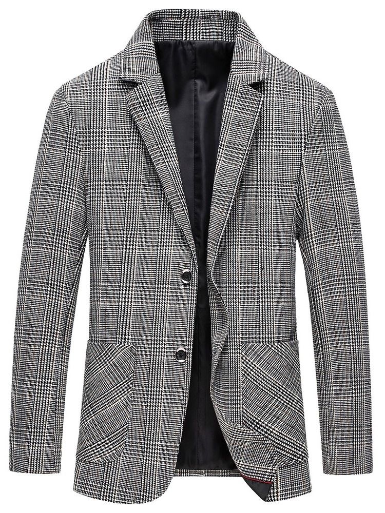 Lapel Enkelt-Breasted Color Block Leisure Blazer