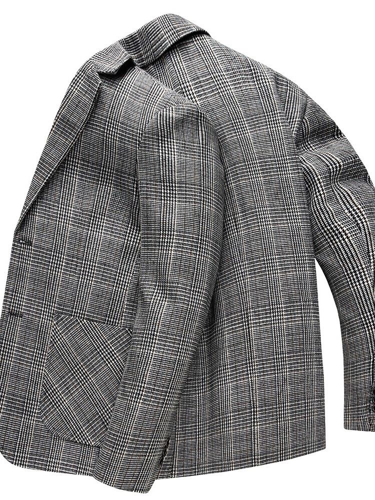 Lapel Enkelt-Breasted Color Block Leisure Blazer