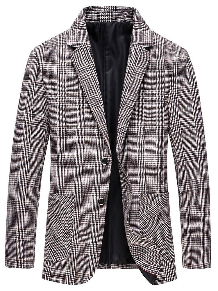 Lapel Enkelt-Breasted Color Block Leisure Blazer