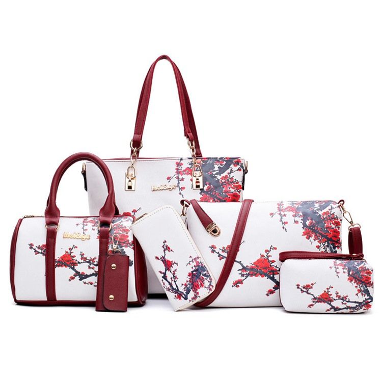 Blomster Pu Print Bag Set