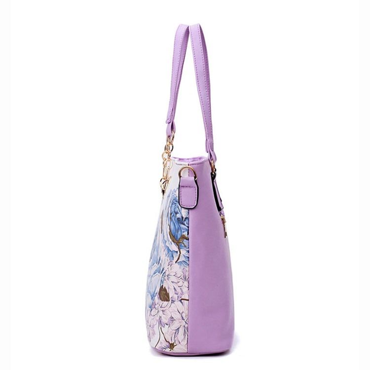 Blomster Pu Print Bag Set