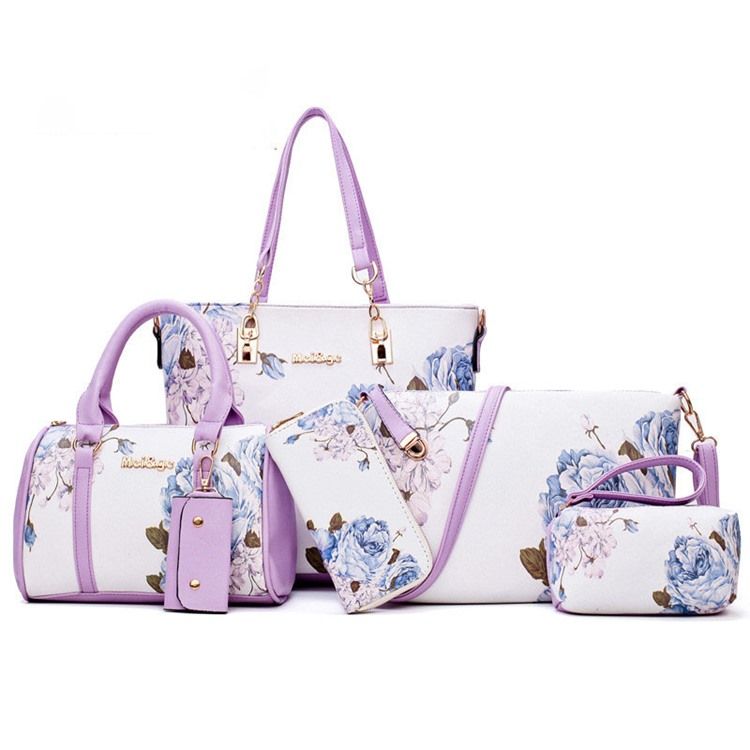 Blomster Pu Print Bag Set