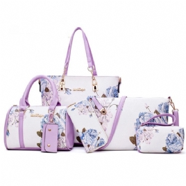 Blomster Pu Print Bag Set