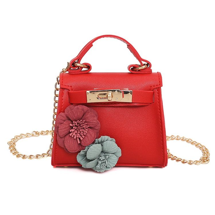 Floral Decoration Chain Crossbody Bag