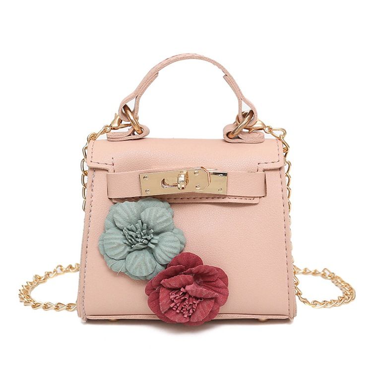 Floral Decoration Chain Crossbody Bag