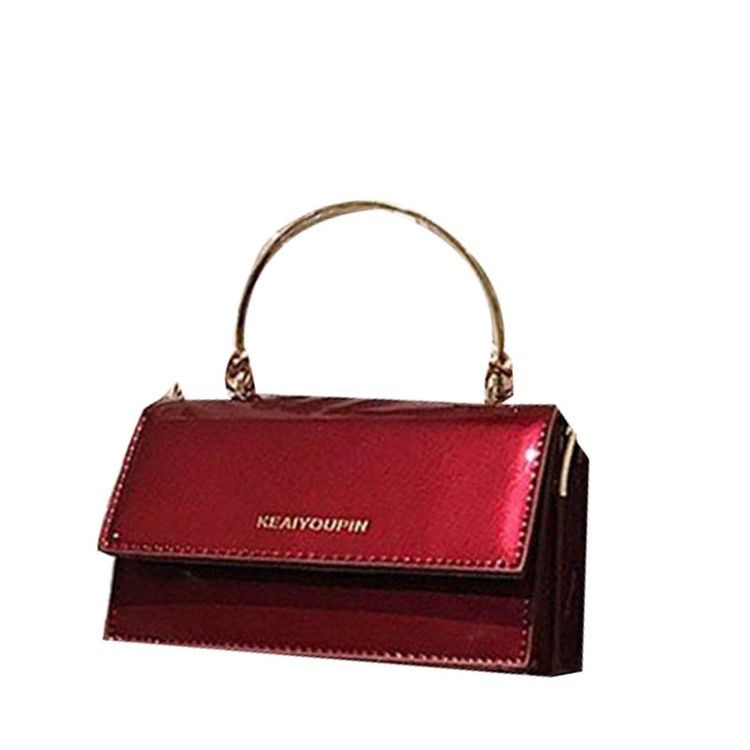 Pu Brevkjede Patent Leather Bag