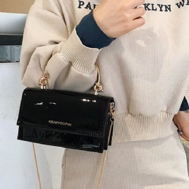 Pu Brevkjede Patent Leather Bag