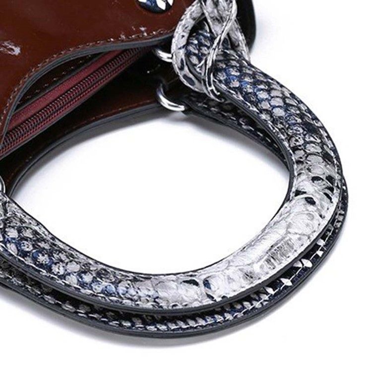 Snake Grain Pattern Thread Serpentine Handbag