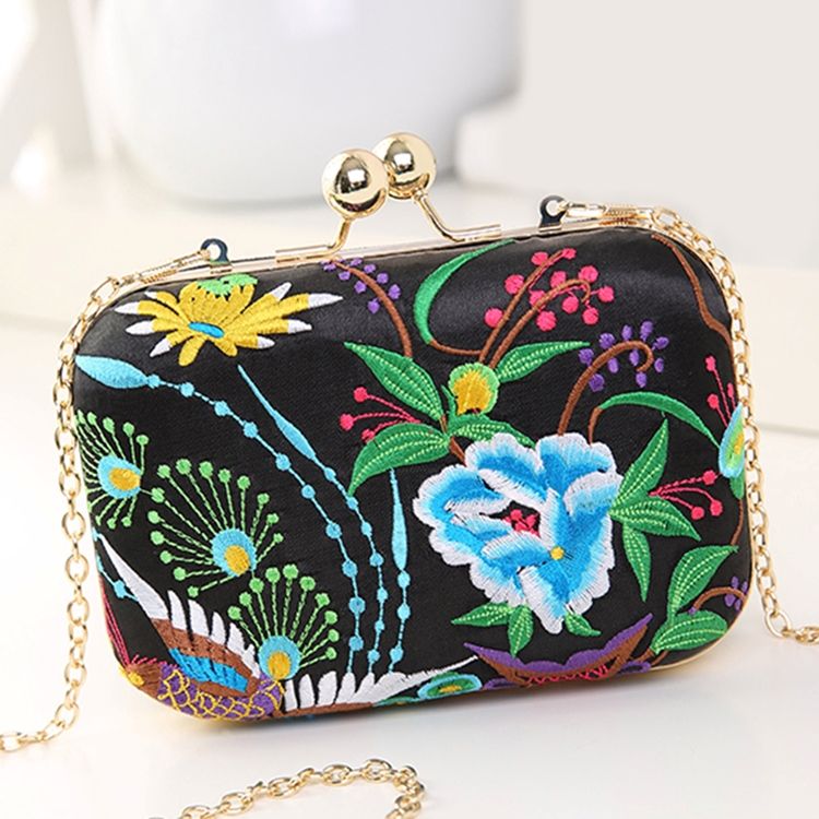 Allsidig Eksotisk Peony Brodery Evening Clutch