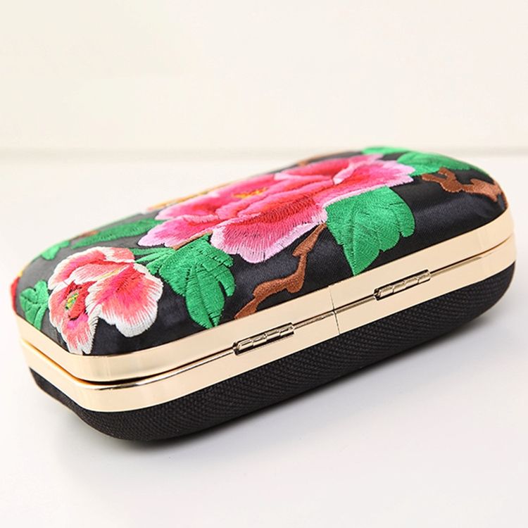 Allsidig Eksotisk Peony Brodery Evening Clutch