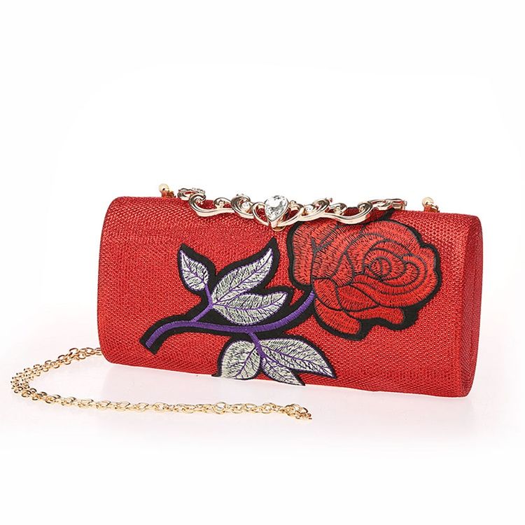 Blomstermønster Kjede Crossbody Bag