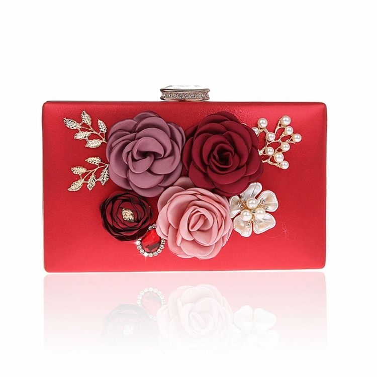 Floral Rhinestone Utsmykning Mini Dame Clutch