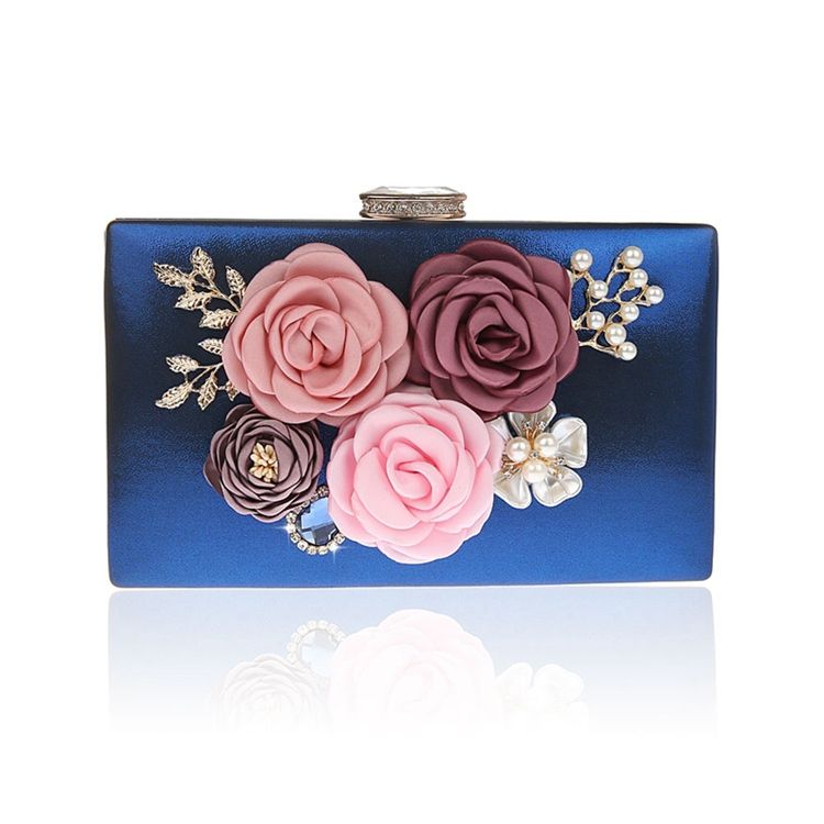 Floral Rhinestone Utsmykning Mini Dame Clutch