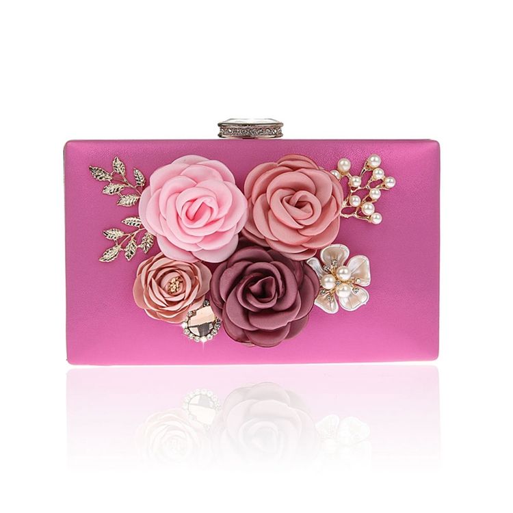 Floral Rhinestone Utsmykning Mini Dame Clutch