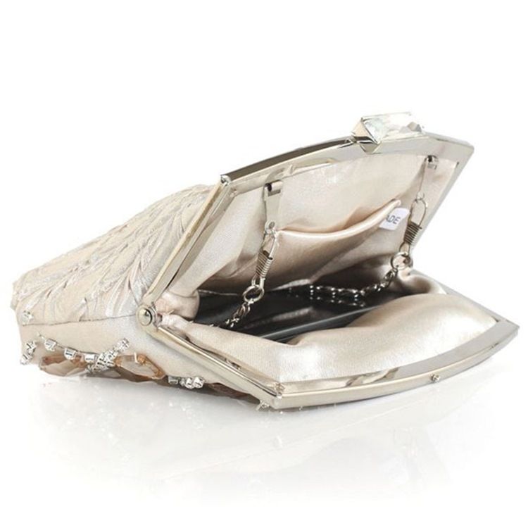 Noble Geometric Plaid Rhinestone Evening Clutch