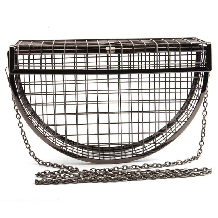 Plain Chain Saddle Hollow Crossbody Bags