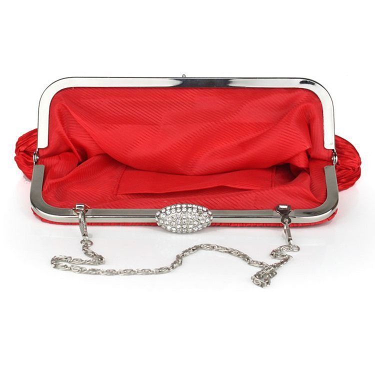 Plissert Rhinestone Pryd Aftenclutch