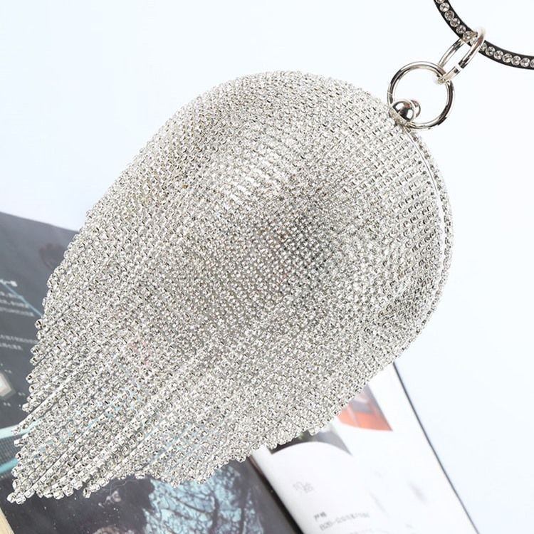 Rhinestone Sirkulære Allsidige Clutcher Og Kveldsvesker