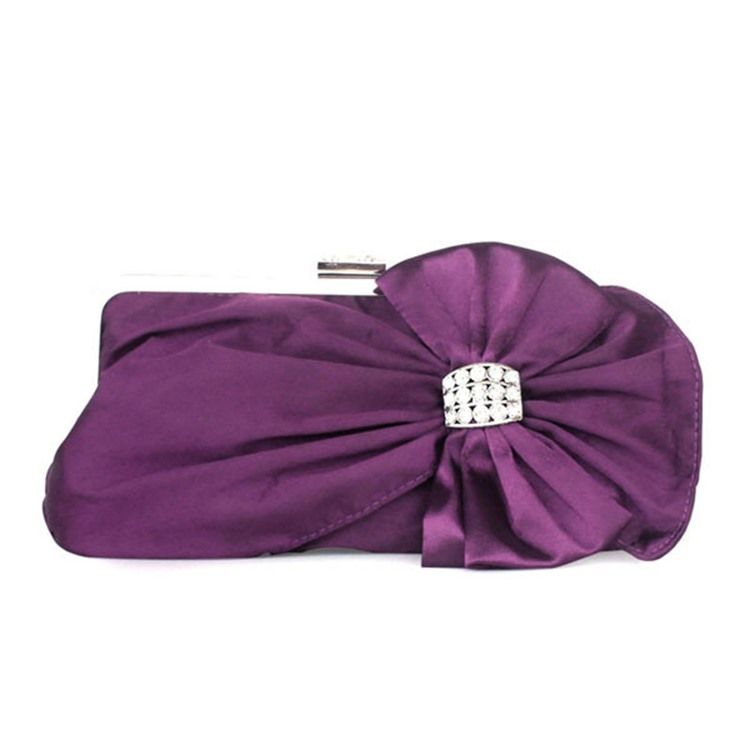 Silke Bowknot Rhinestone Utsmykning Clutch