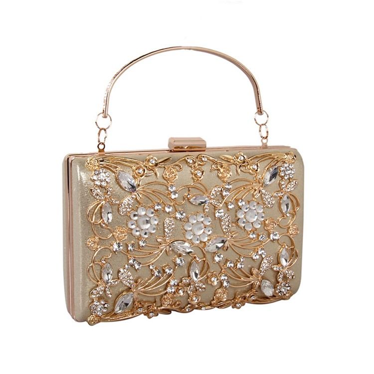 Uthult Metallisk Diamantdesignclutch