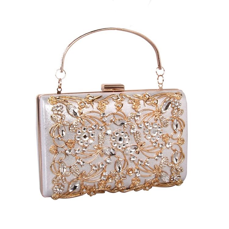 Uthult Metallisk Diamantdesignclutch