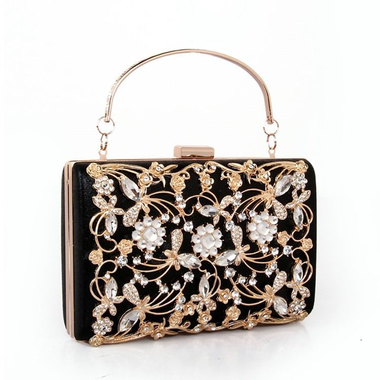 Uthult Metallisk Diamantdesignclutch