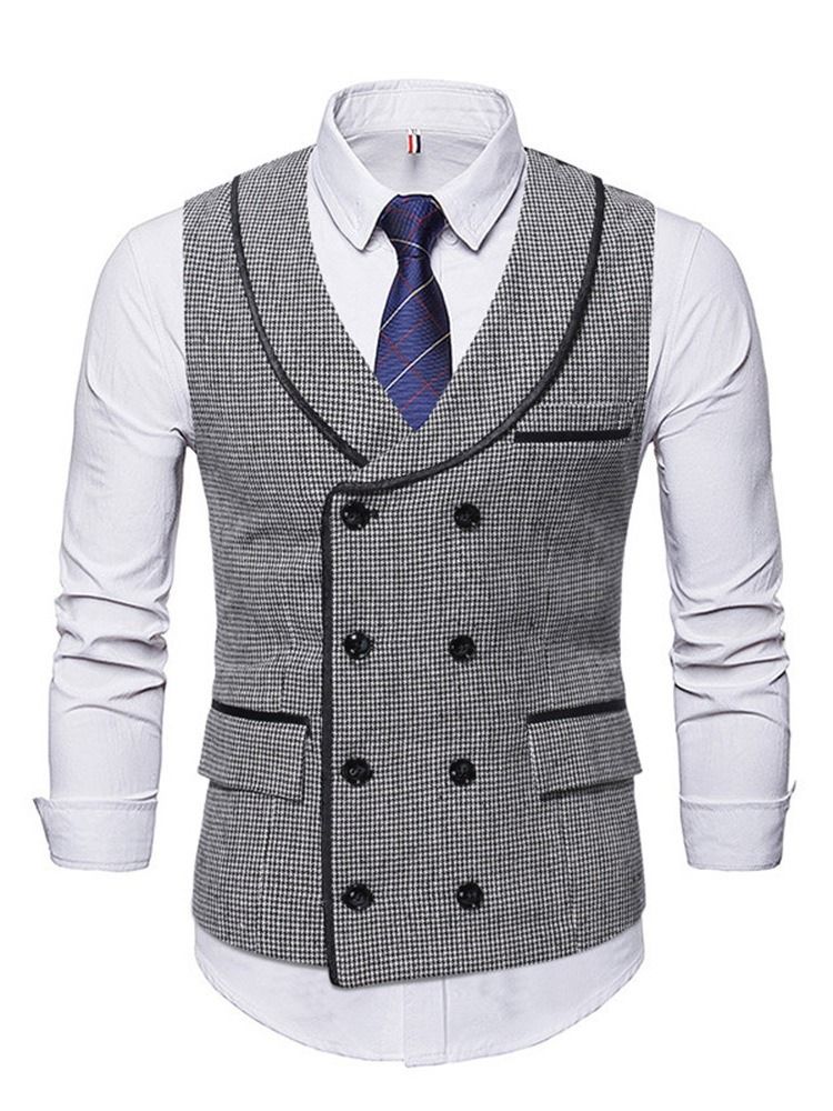 Button Color Block Fjær Dobbelt-Breasted Vest