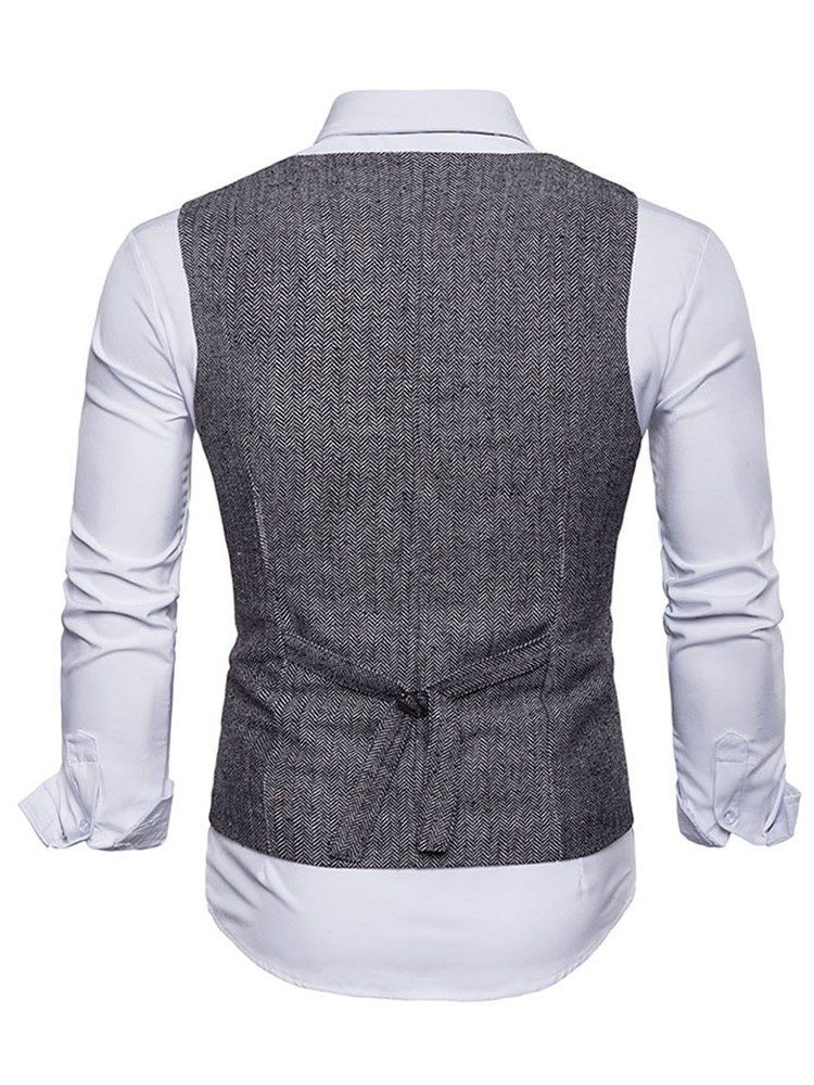 Enkel Lomme Enkeltbreasted Menn Casual Kjole Vest