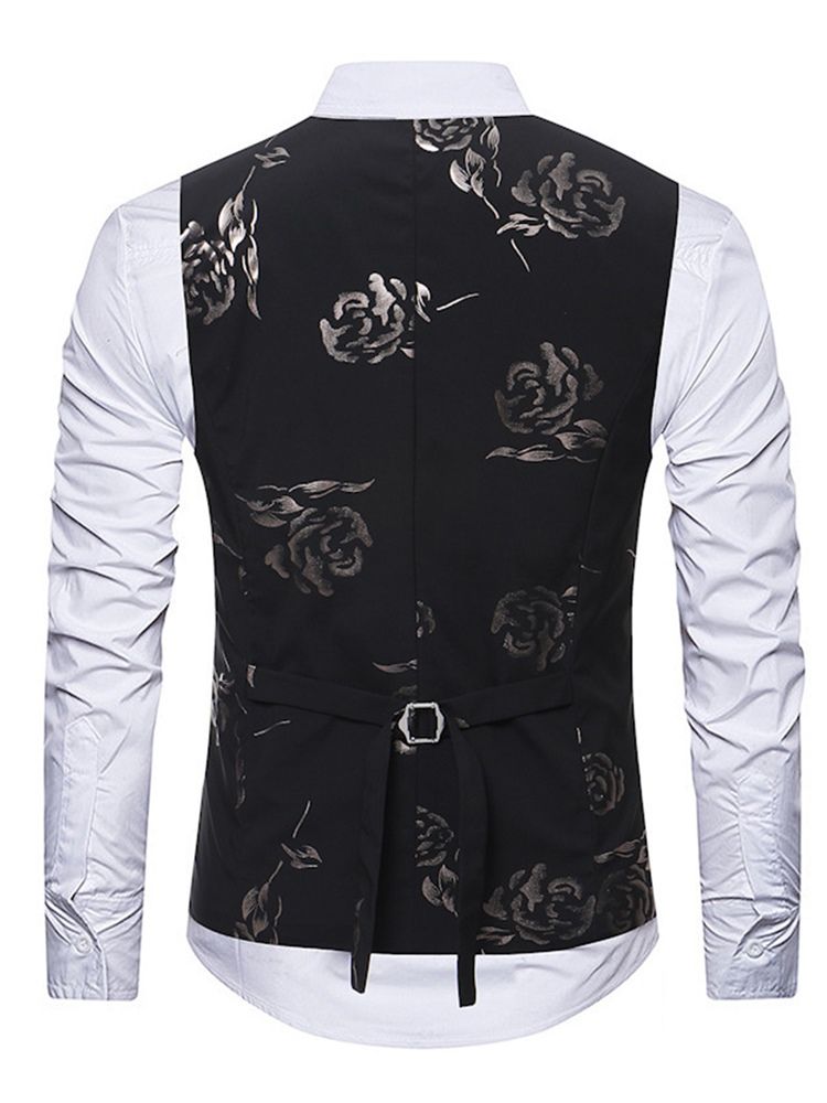 Floral Casual Lapel Single-Breasted Herreskjorte