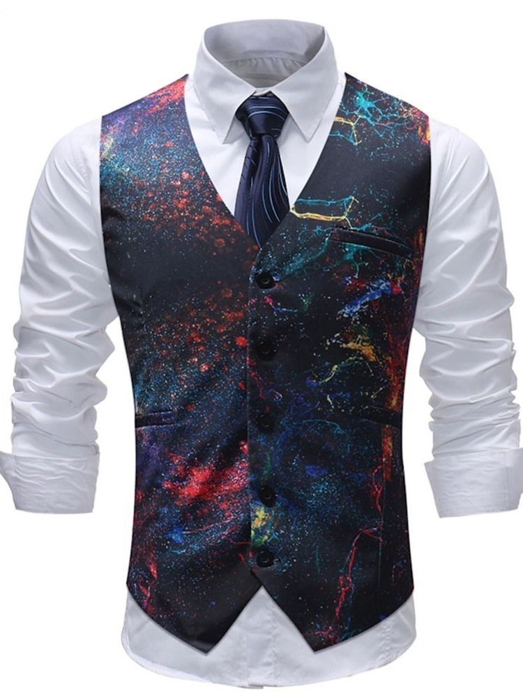 Trykt Paint Splatters Herre Casual Vest