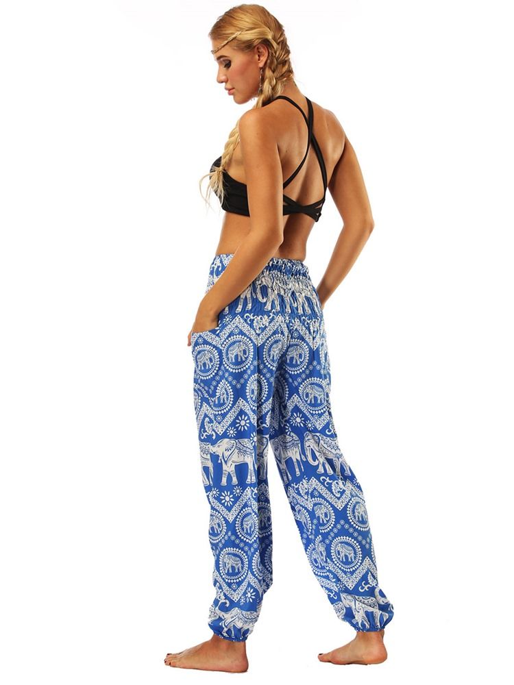 Animal Print Wide Leg Magedans Lanternebukser