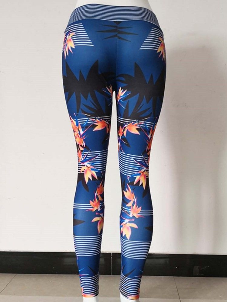 Anti-Svette Blomsterprint Sportsleggings For Kvinner