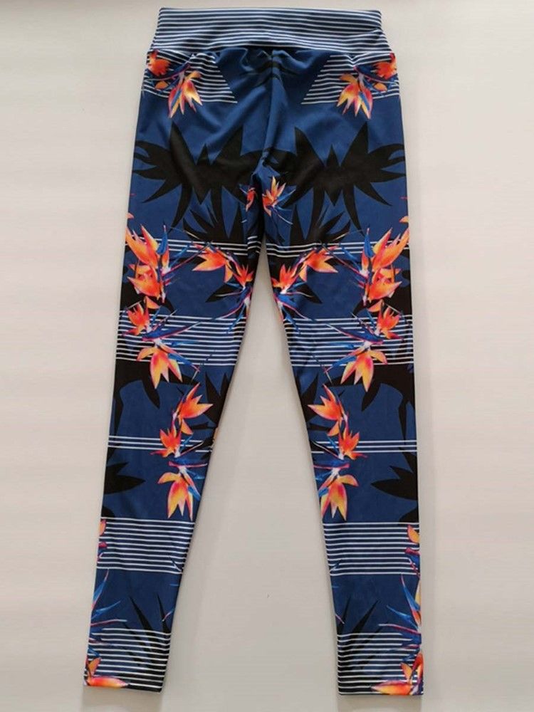 Anti-Svette Blomsterprint Sportsleggings For Kvinner