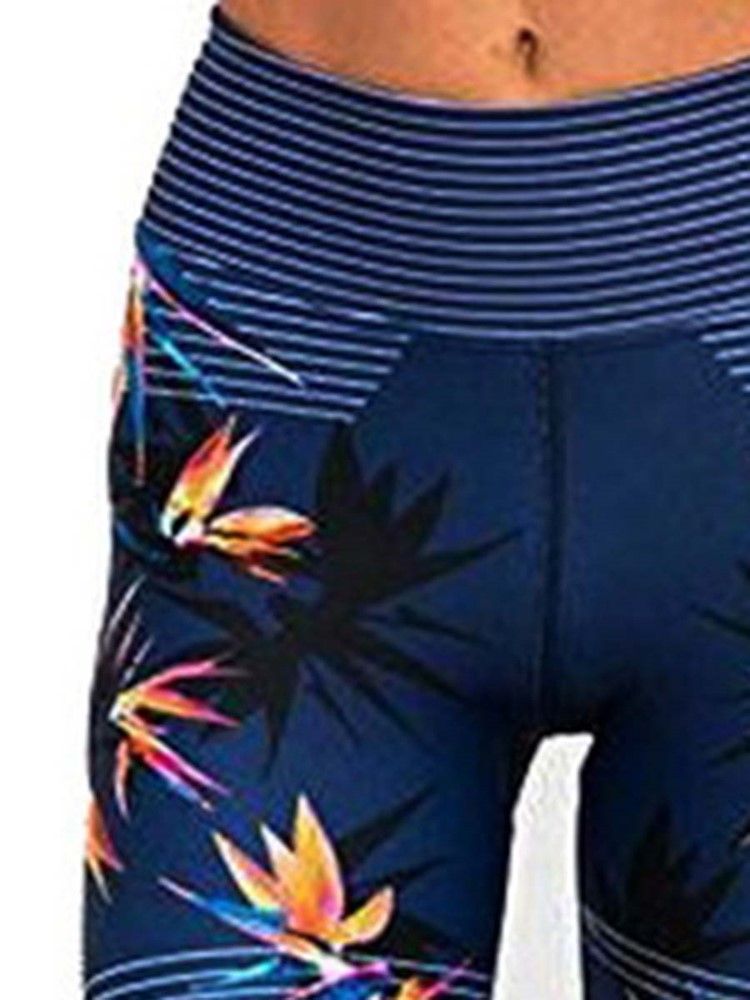 Anti-Svette Blomsterprint Sportsleggings For Kvinner