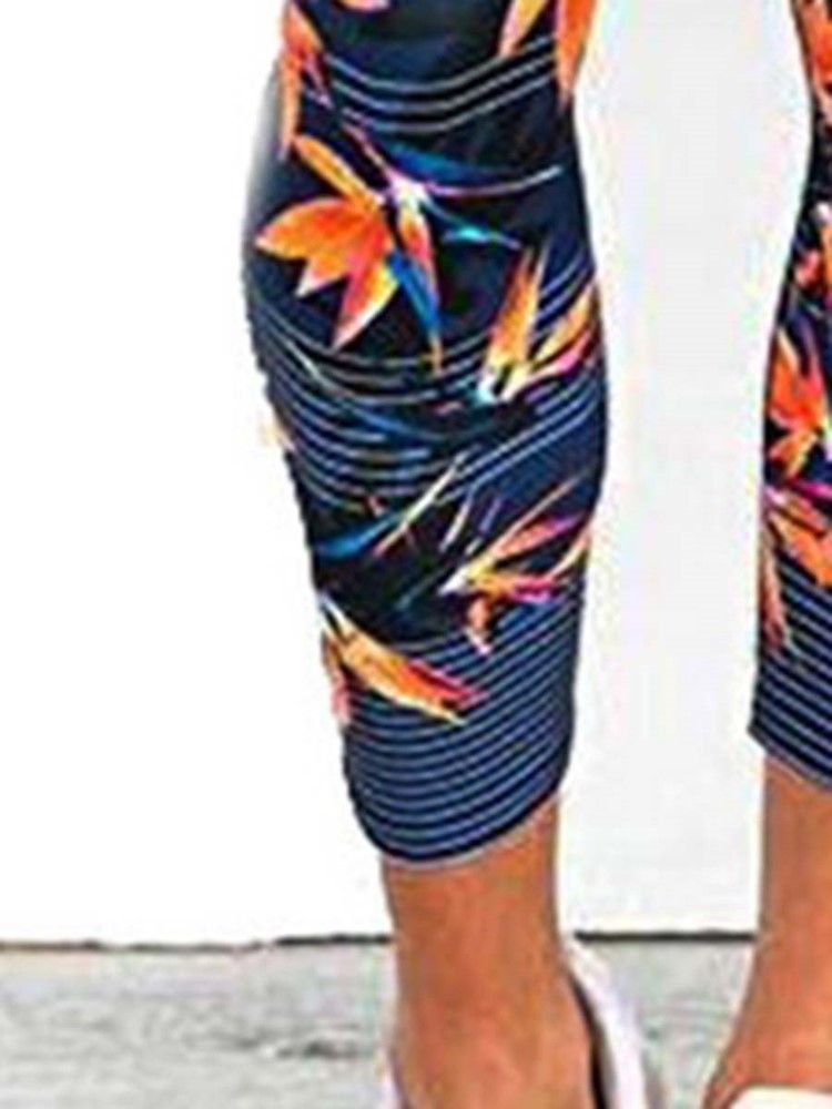 Anti-Svette Blomsterprint Sportsleggings For Kvinner