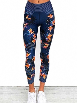 Anti-Svette Blomsterprint Sportsleggings For Kvinner