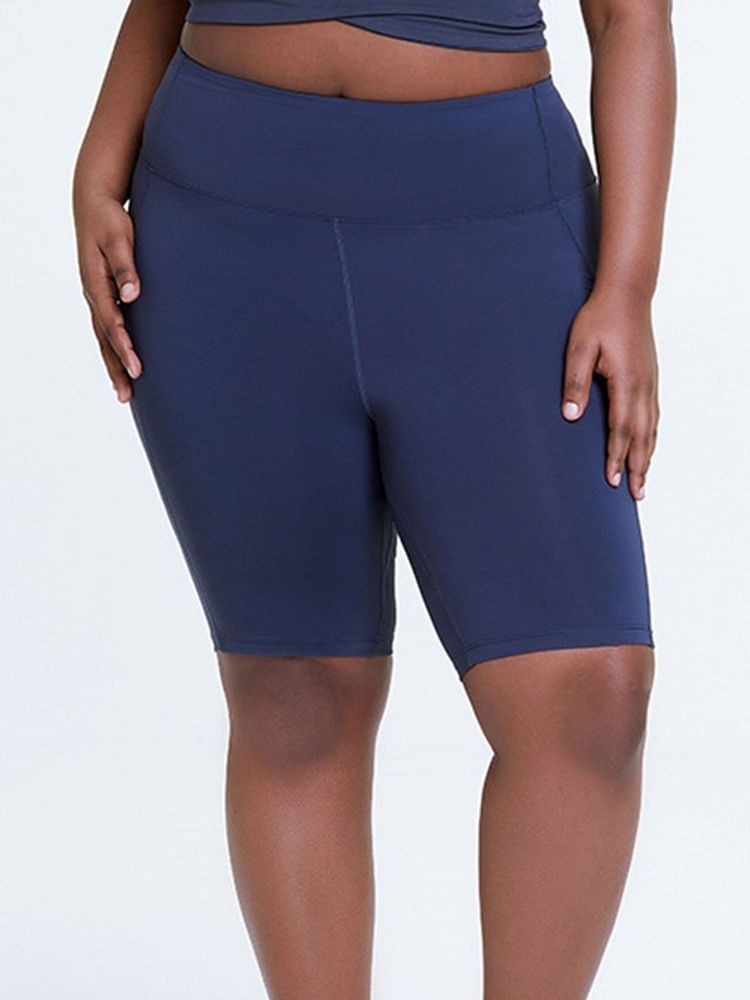 Anti-Svette Solid Løpeshorts Plus Size Bukser