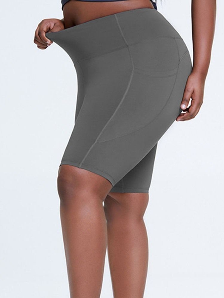 Anti-Svette Solid Løpeshorts Plus Size Bukser