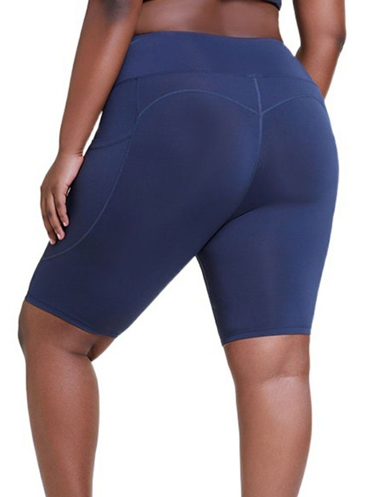 Anti-Svette Solid Løpeshorts Plus Size Bukser