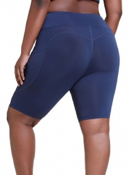 Anti-Svette Solid Løpeshorts Plus Size Bukser