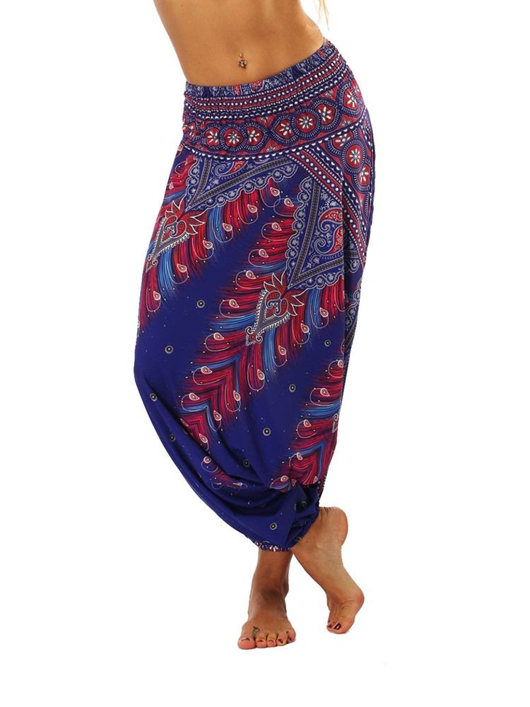 Bohemian Geometry Print Looseyoga Harem Bukser