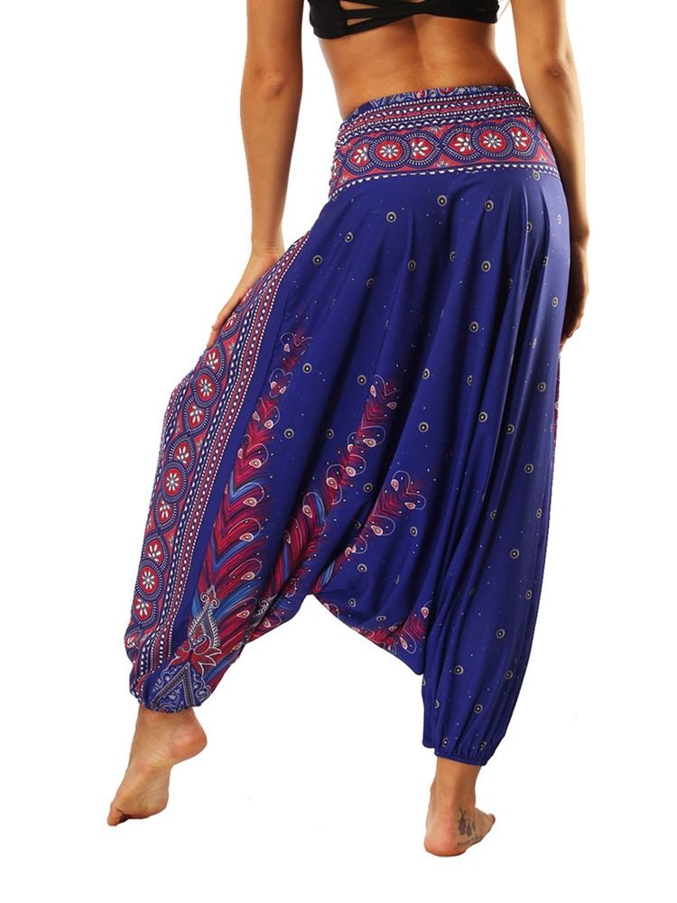 Bohemian Geometry Print Looseyoga Harem Bukser