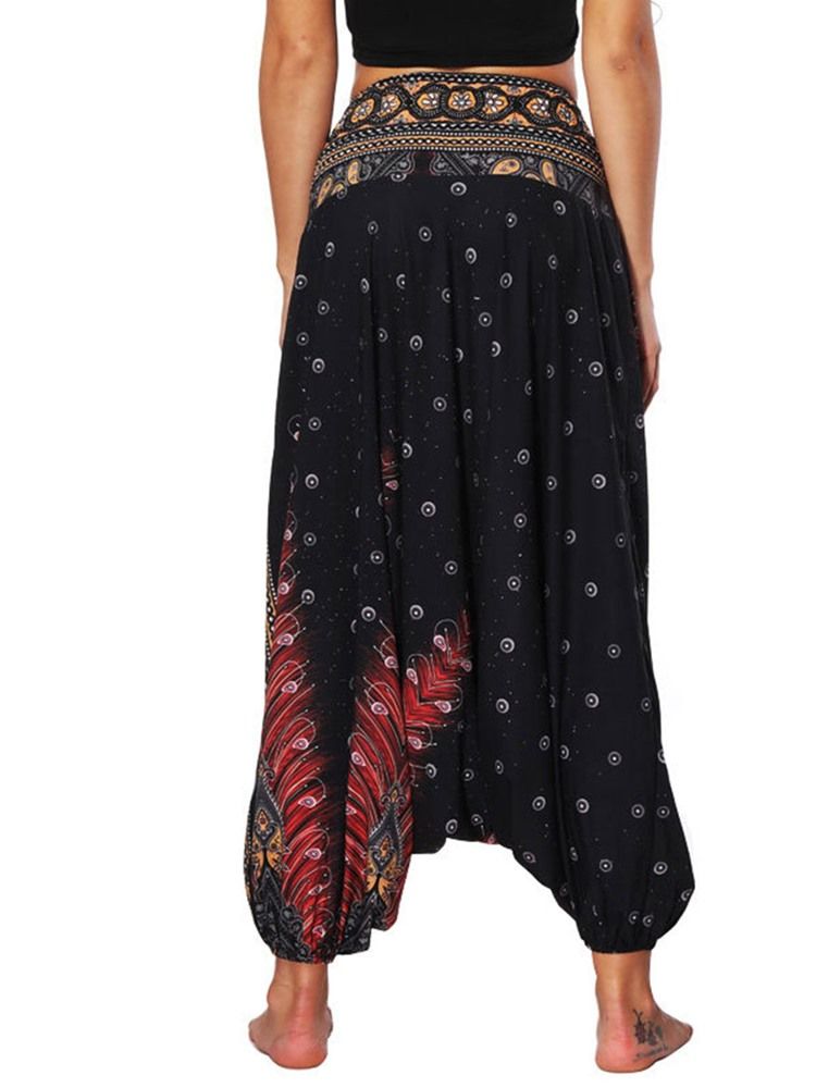 Bohemian Geometry Print Yoga Harem Jogger Bukser