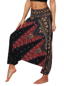 Bohemian Geometry Print Yoga Harem Jogger Bukser