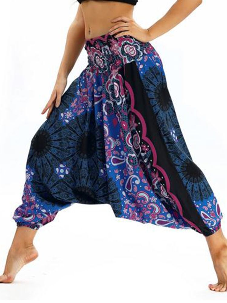 Bohemian Print Full Length Yoga Harem Bukser