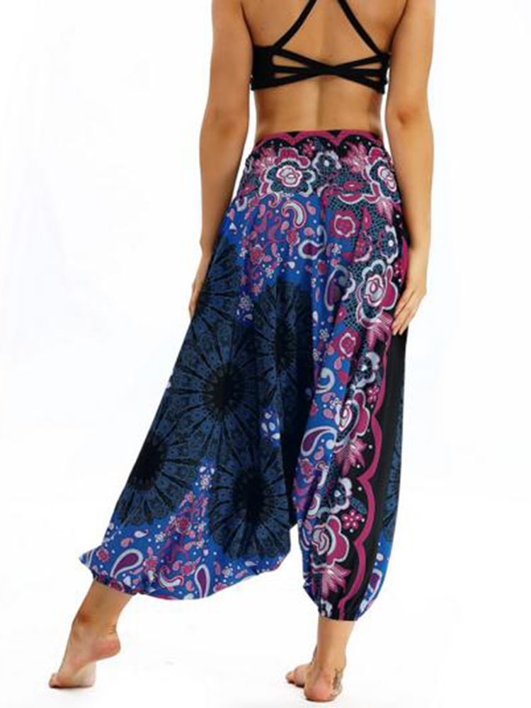 Bohemian Print Full Length Yoga Harem Bukser