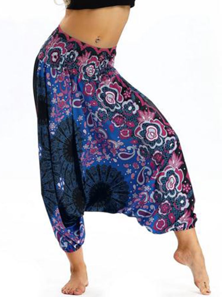 Bohemian Print Full Length Yoga Harem Bukser