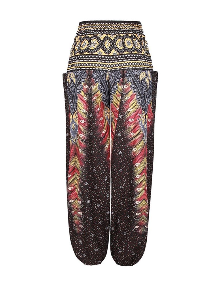 Boho Geometrisk Print Street Dance Yoga Bukser